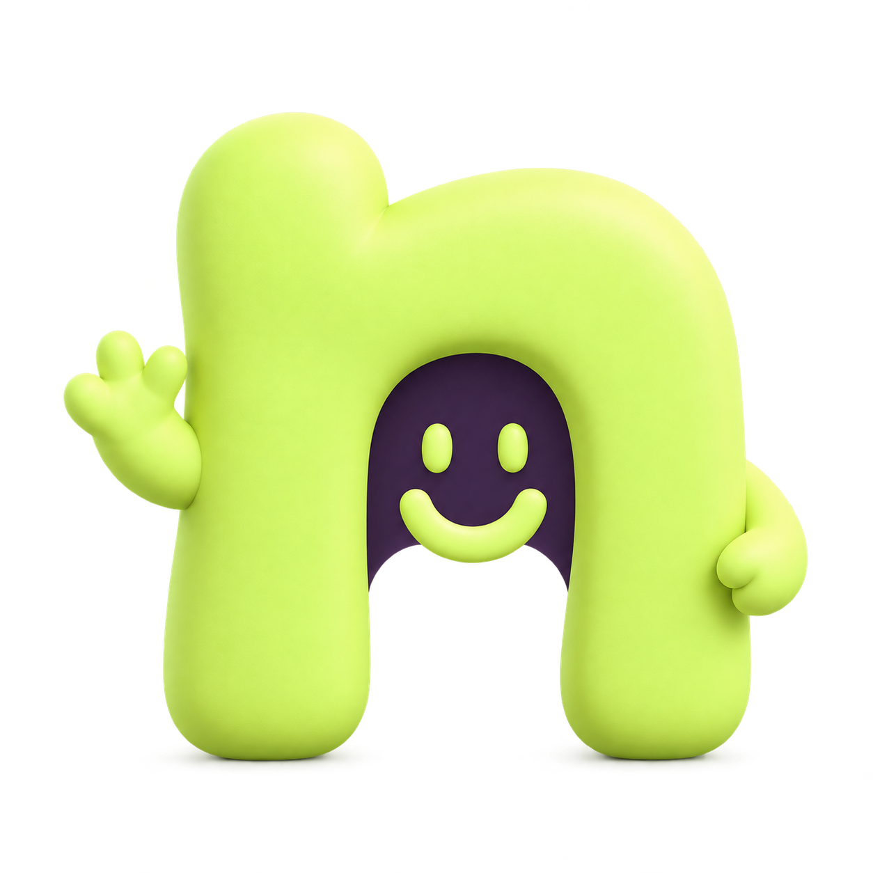 Neighbournett’s cheerful green mascot waving hello